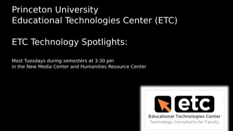 Thumbnail for ETC offerings for the week of February 12, 2012: Seminars and tech spotlight