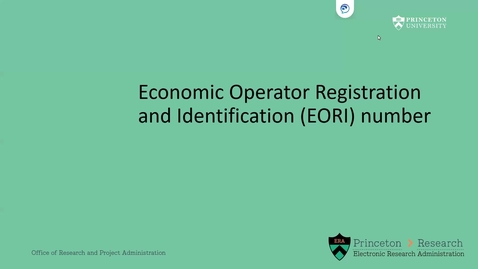 Thumbnail for entry Economic Operator Registration and Identification number (EORI)