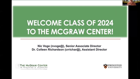 Thumbnail for entry McGraw Orientation Panel: What To Do The First Week &amp; Overview of Services