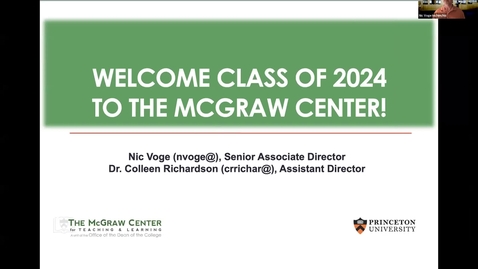 Thumbnail for McGraw Orientation Panel: What To Do The First Week &amp; Overview of Services