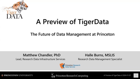 Thumbnail for A Preview of TigerData: The Future of Data Management at Princeton