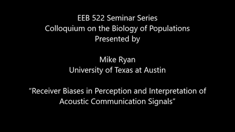 Thumbnail for entry “Receiver Biases in Perception and Interpretation of Acoustic Communication Signals”