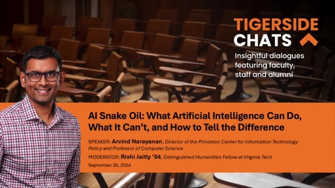 Thumbnail for AI Snake Oil: What Artificial Intelligence Can Do, What It Can't, and How to Tell the Difference