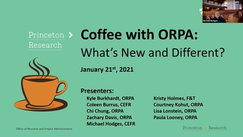 Thumbnail for entry Coffee with ORPA:  What's New and Different 2021