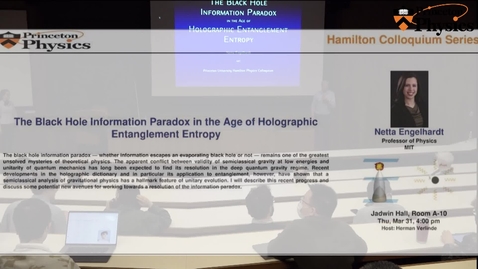 Thumbnail for Hamilton Colloquium Series_Netta Engelhardt