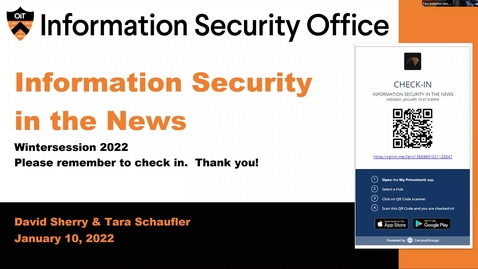 Thumbnail for entry Wintersession - Information Security in the News