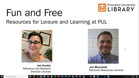 Thumbnail for entry Fun and Free: Resources for Leisure and Learning from PUL