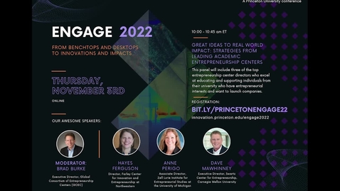 Thumbnail for Great Ideas to Real World Impact: Strategies from Leading Academic Entrepreneurship Centers - Engage 2022
