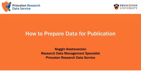 Thumbnail for entry Preparing Data for Publication