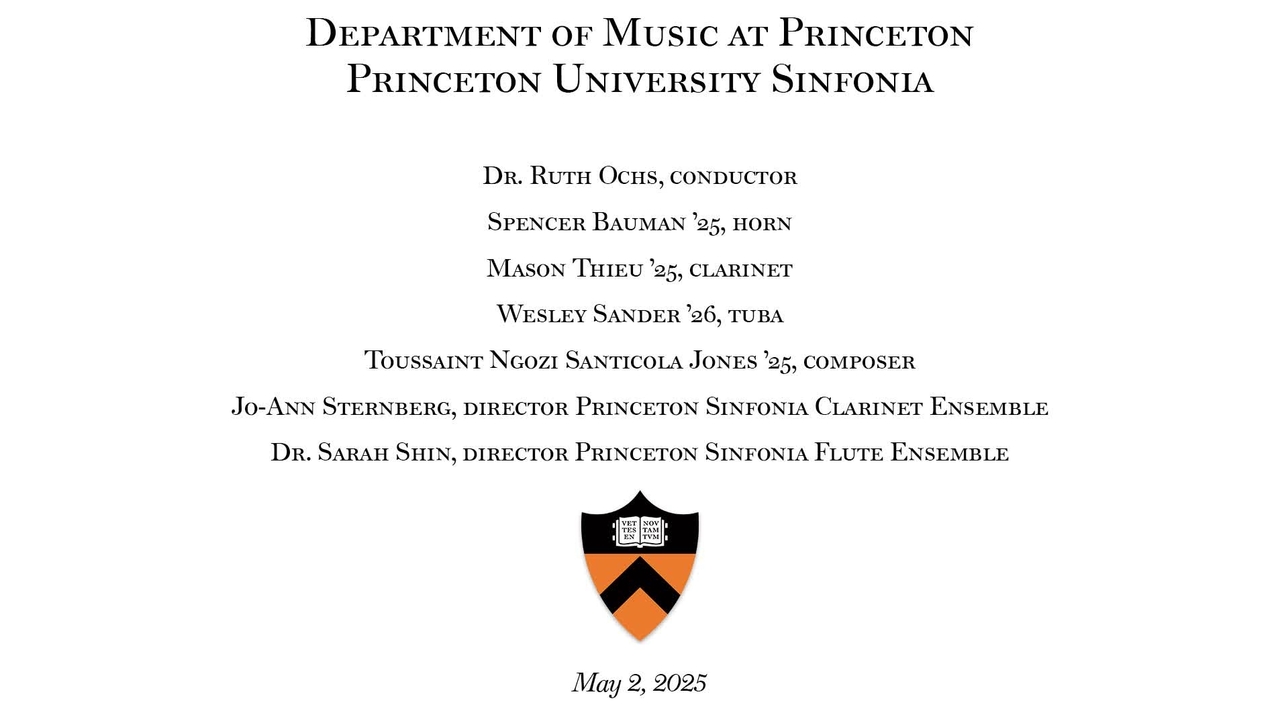 Princeton University Sinfonia, May 2, 2025