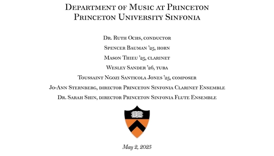 Princeton University Sinfonia, May 2, 2025