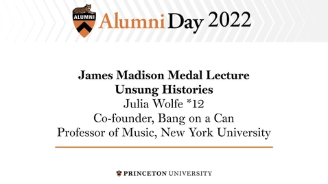 Thumbnail for 2022 Alumni Day Madison Medalist: Julia Wolfe *12