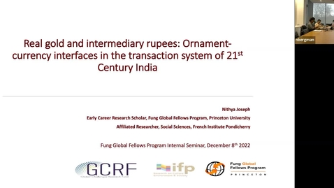 Thumbnail for entry 12/8 | Internal Seminar with Nithya Joseph, 2022-23 Fung Global Fellow