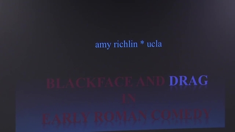 Thumbnail for entry Faber Lectures: Amy Richlin