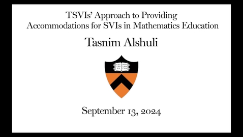 Thumbnail for TSVIs’ approach to providing Accommodations for SVIs in Mathematics Education