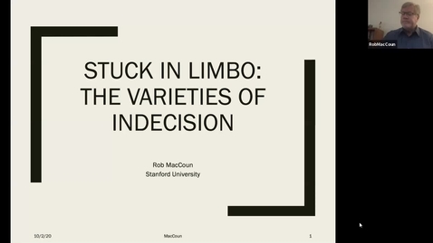 Thumbnail for Psychology Colloquium 10-2-2020: Rob MacCoun