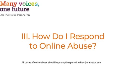 Thumbnail for III. How Do I Respond to Online Abuse?