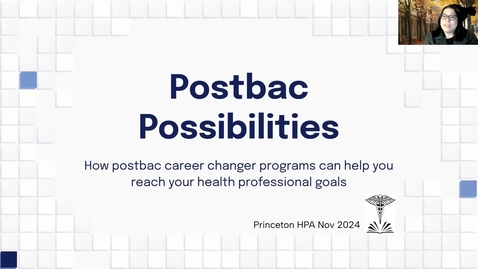 Thumbnail for Prehealth after Princeton: Career Changer Postbac Programs