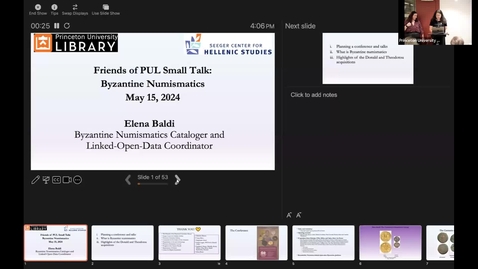 Thumbnail for Friends of PUL Small Talk - Byzantine Numismatics with Elena Baldi