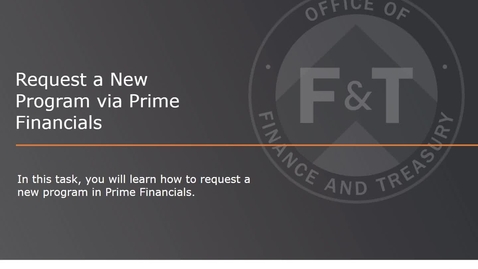Thumbnail for Request a New Program in Prime Financials