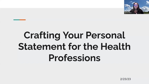 Thumbnail for entry HPA Applicant Seminar: Writing the Personal Statement for Health Professional Programs