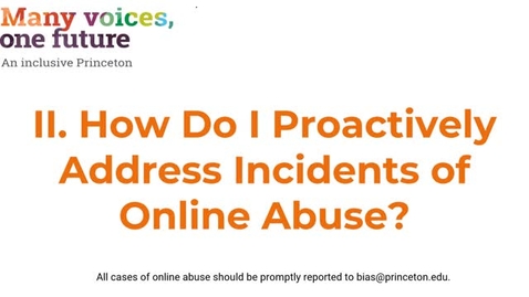 Thumbnail for II. How Do I Proactively Address Incidents of Online Abuse?