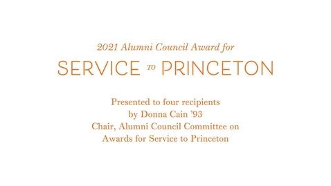 Thumbnail for 2021 Award for Service to Princeton