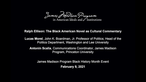 Thumbnail for Ralph Ellison: The Black American Novel as Cultural Commentary