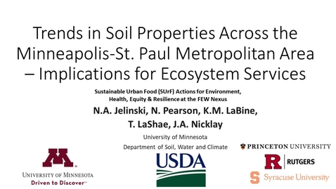 Thumbnail for entry Trends in Soil Properties Across the Minneapolis-St. Paul Metropolitan Area - Implications for Ecosystem Services