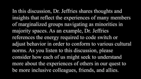Thumbnail for PCN Black History Month 2021 - Dr. Jeffries Q&amp;A