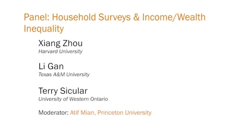 Thumbnail for Panel: Household Surveys and Income/Wealth Inequality