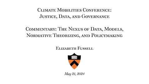 Thumbnail for Fussell, Elizabeth, May 21, 2024, &quot;Commentary: The Nexus of Data, Models, Normative Theorizing, and Policymaking&quot;