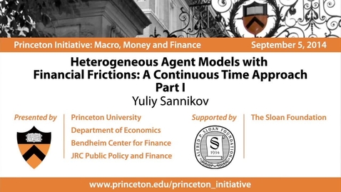 Thumbnail for entry Heterogeneous Agent Models with Financial Frictions: A Continuous Time Approach -Part I