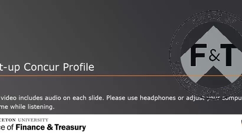 Thumbnail for Set-up Concur Profile