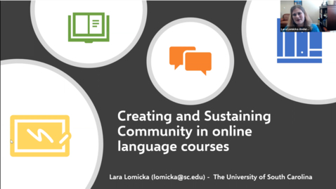 Thumbnail for entry Creating and Sustaining Community in Online Language Courses