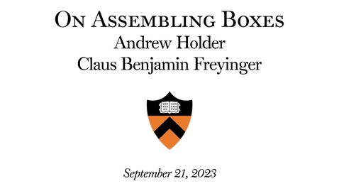 Thumbnail for SoA Lecture &quot;On Assembling Boxes&quot;