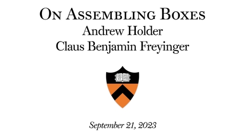 Thumbnail for entry SoA Lecture &quot;On Assembling Boxes&quot;