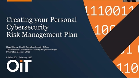 Thumbnail for entry Creating your Personal Risk Management Plan - Webinar