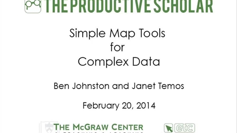 Thumbnail for entry Productive Scholar-Simple Map Tools for Complex Data