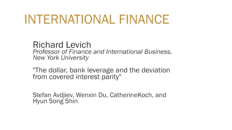 Thumbnail for entry Richard Levich &quot;The dollar, bank leverage and the deviation from covered interest parity&quot;