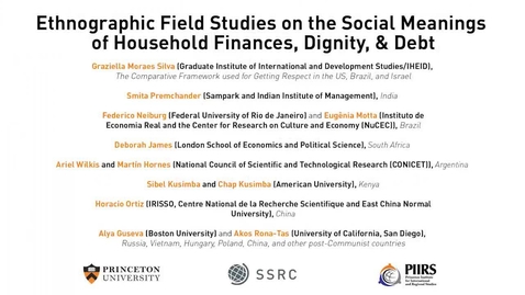 Thumbnail for The Dignity &amp; Debt Network Conference - Ethnographic Field Studies on the Social Meanings of Household Finances, Dignity, &amp; Debt