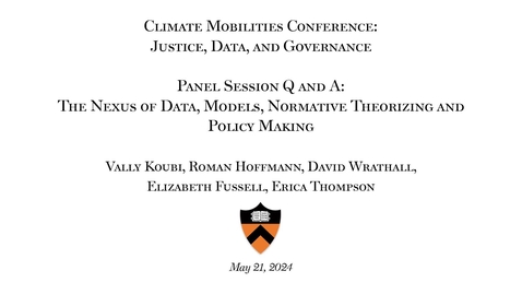 Thumbnail for Panel Session Q and A, May 21, 2024 &quot;The Nexus of Data, Models, Normative Theorizing and Policy Making&quot;