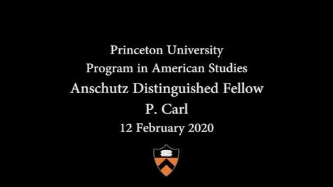 Thumbnail for &quot;Becoming a Man&quot; Anschutz Distinguished Fellow: P.  Carl 