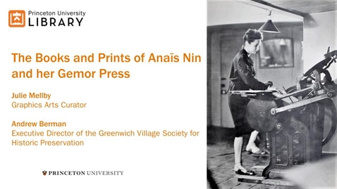 Thumbnail for The Books and Prints of Anaïs Nin and her Gemor Press