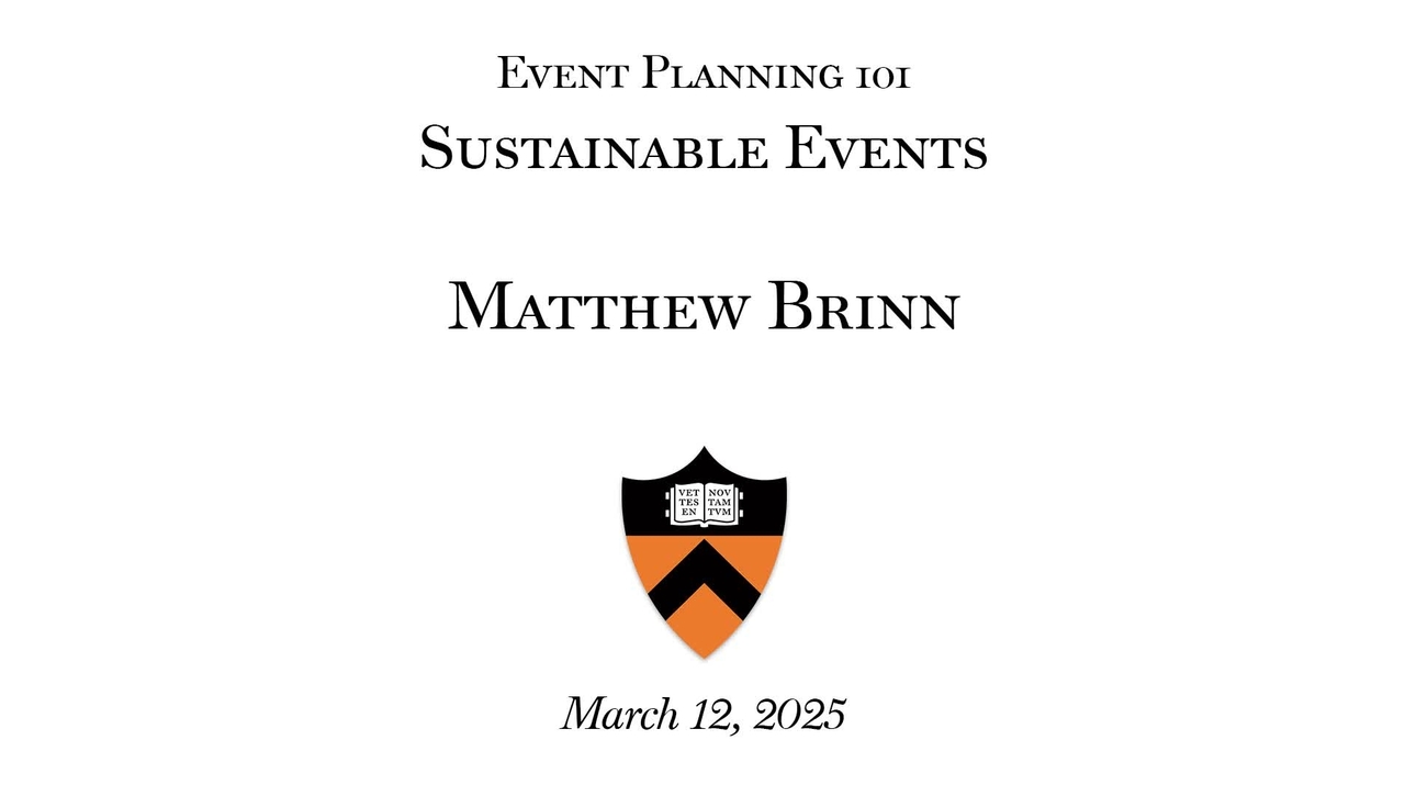 2025 Event Planning 101: &quot; Sustainable Events&quot;