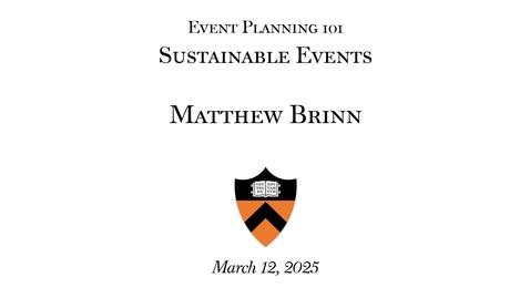 Thumbnail for 2025 Event Planning 101: &quot; Sustainable Events&quot;