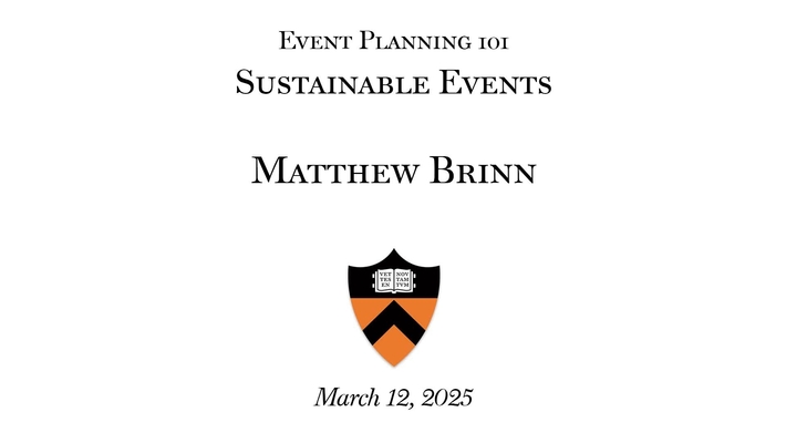 2025 Event Planning 101: &quot; Sustainable Events&quot;