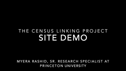 Thumbnail for entry Census Linking Project Website Demo