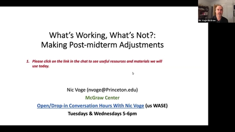 Thumbnail for October 28 McGraw Workshop Post-Midterm Adjustments