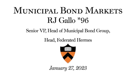 Thumbnail for entry Public Policy &amp; Finance Course - &quot;Municiple Bond Markets&quot; lecture by RJ Gallo *96